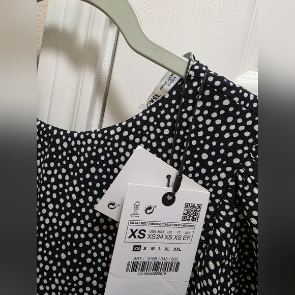 Zara "The Helene" Micro Dot Tiered Mini Dress - NWT - Picture 2 of 8